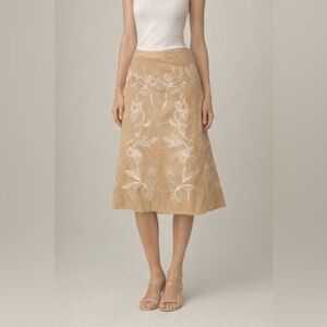 Ann Taylor Embroidered Skirt - Midi sz 0